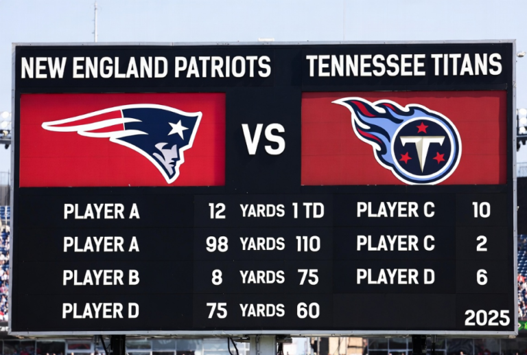 new england patriots vs tennessee titans match player stats